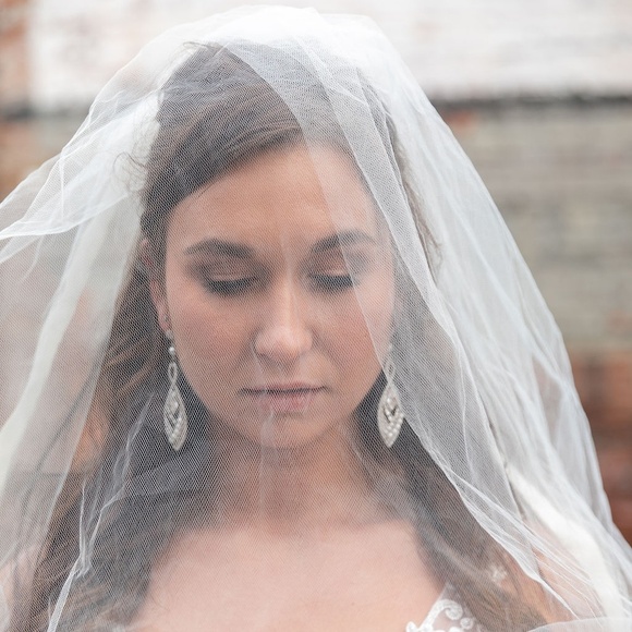 New Cathedral Wedding Veil with Blusher Two Tier main image 4